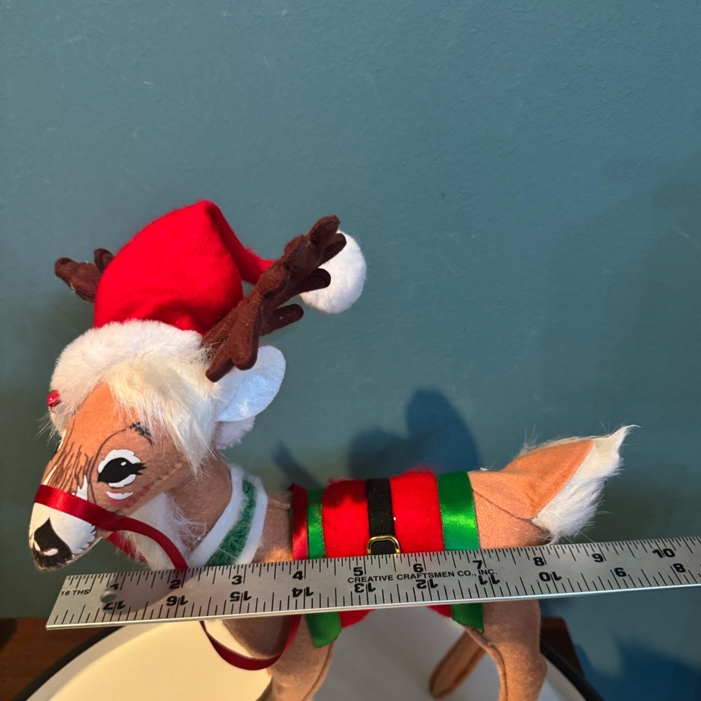 Annalee 12” Very Merry Reindeer Christmas Doll Retired Holiday 2020 Santa Hat - Picture 6 of 7